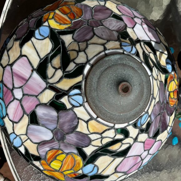 Tiffany style Stained Glass Lamp shade Peony flowers - Picture 6 of 8